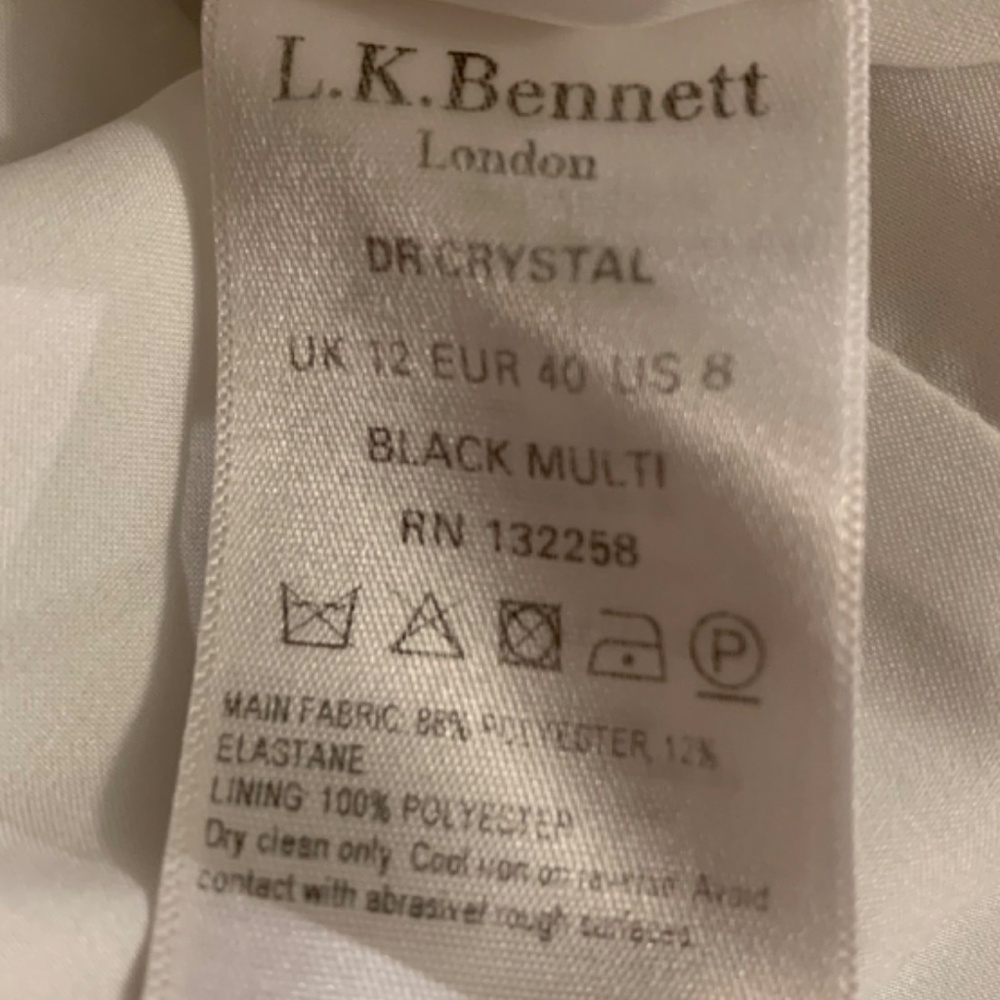 L.K. Bennet Crystal Floral Sheath Dress Short Sleeves 8 - Picture 10 of 10